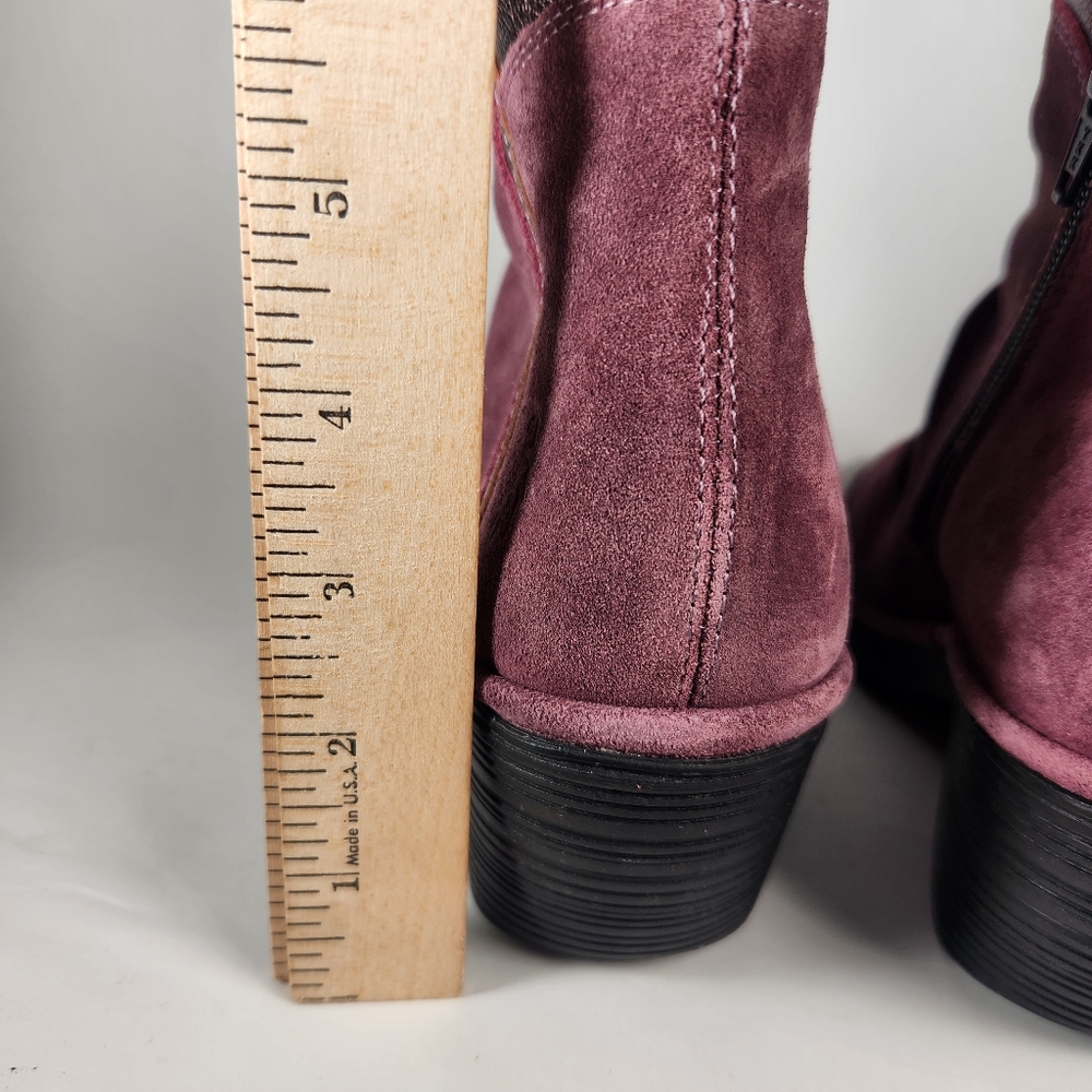 FLY LONDON Women's Wynn Ankle Boots Size 7 EU 38 Burgundy Wine Suede - Picture 12 of 12